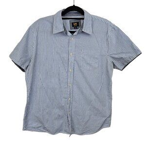 Lee Boys Regular Fit Short Sleeve Button-Up Striped Shirt Size L Casual